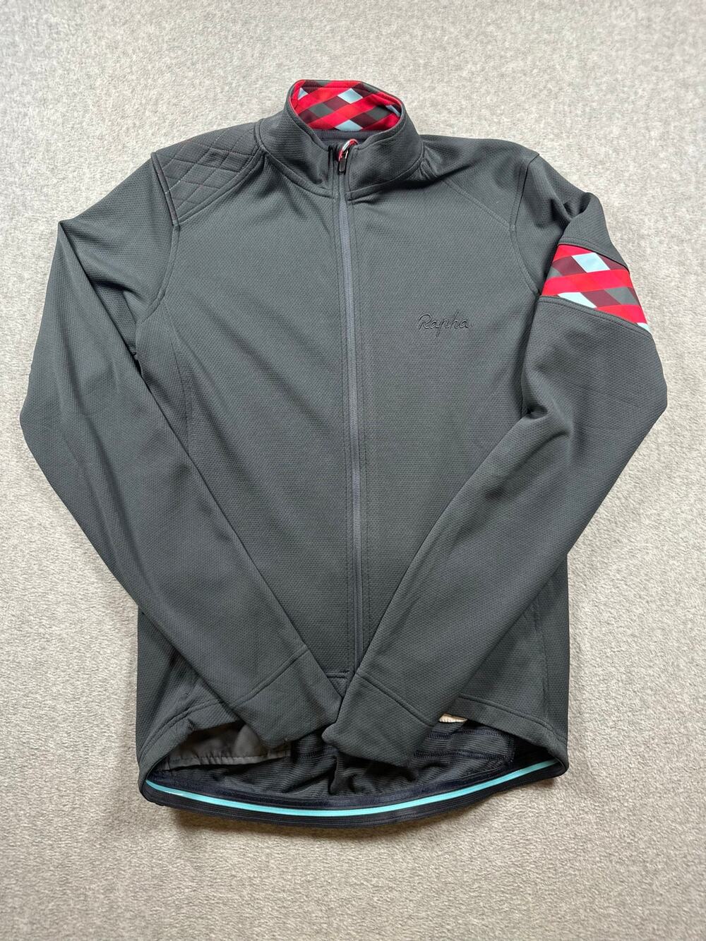Rapha Cross Jersey Cycling Jacket Men's Medium Gray Full Zip Long Sleeves